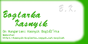 boglarka kasnyik business card